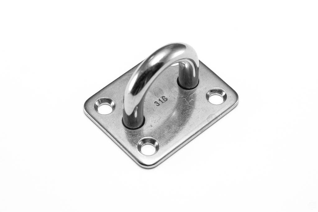 8 mm 316 stainless steel square eye plate for a Shade Sail mounting point