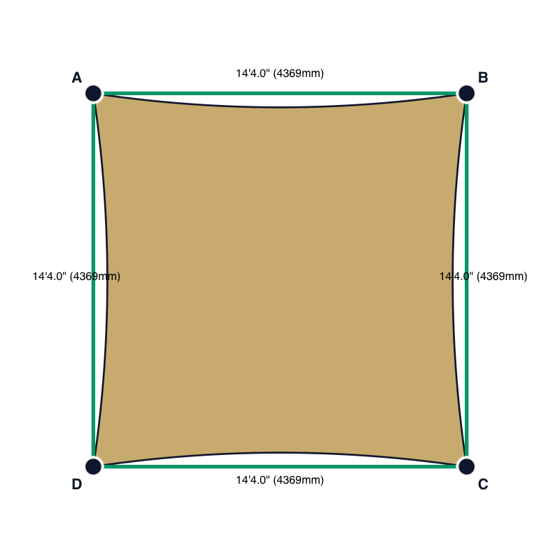 Custom Monotec 370 Shade Sail - Karloo Sand - 4 Corner