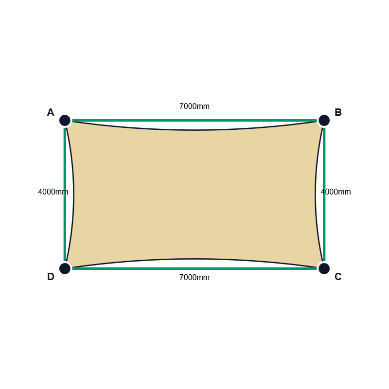 Custom Monotec 370 Shade Sail - Chino Cream - 4 Corner