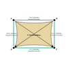 Custom Monotec 370 Shade Sail - Chino Cream - 4 Corner - Technical Drawing