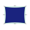 Custom Monotec 370 Shade Sail - Sheba Navy - 4 Corner - Technical Drawing