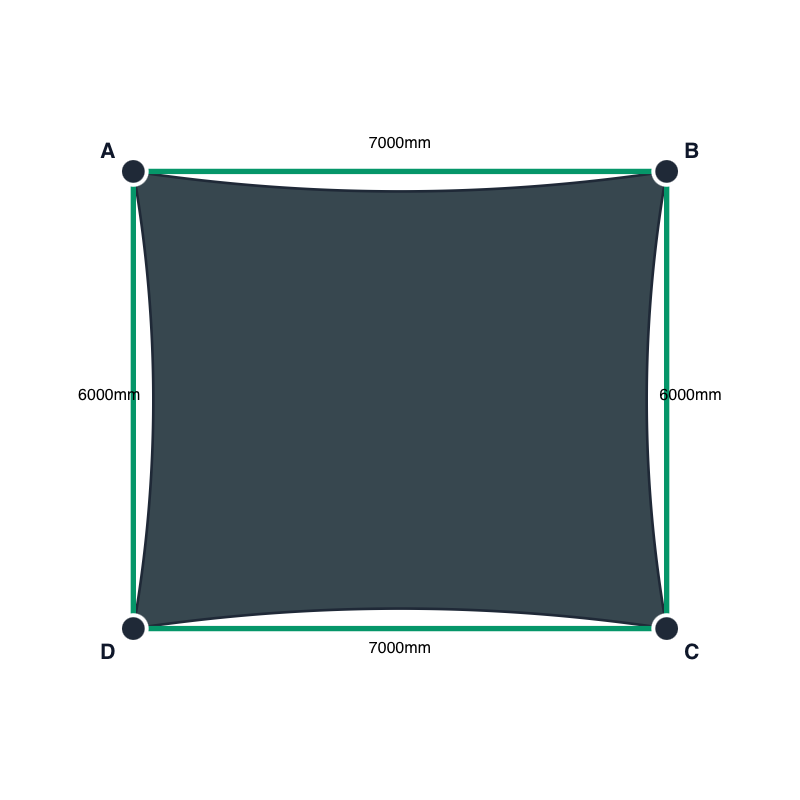 Custom ExtraBlock 330 Shade Sail - Charcoal - 4 Corner