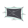 Custom Commercial 95 Shade Sail - Gun Metal - 4 Corner - Technical Drawing
