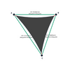 Custom Shadetec 320 Shade Sail - Charcoal Grey - 3 Corner - Technical Drawing