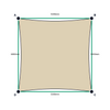 Custom Commercial 95 Shade Sail - Natural - 4 Corner - Technical Drawing