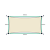 Custom Shadetec 320 Shade Sail - Coastal Cream - 4 Corner - Technical Drawing