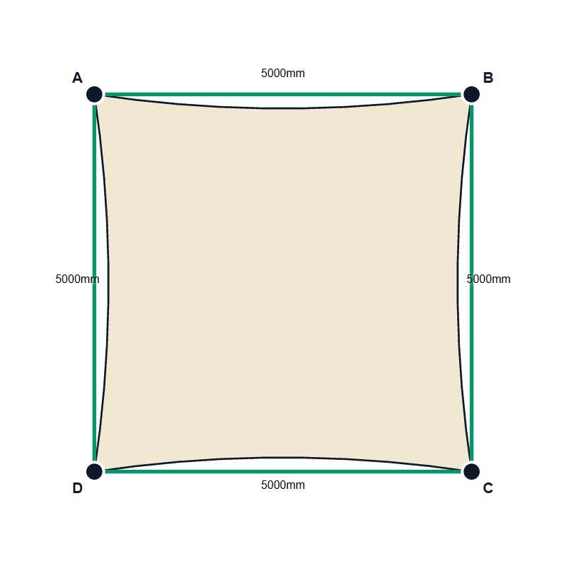 Custom Shadetec 320 Shade Sail - Coastal Cream - 4 Corner
