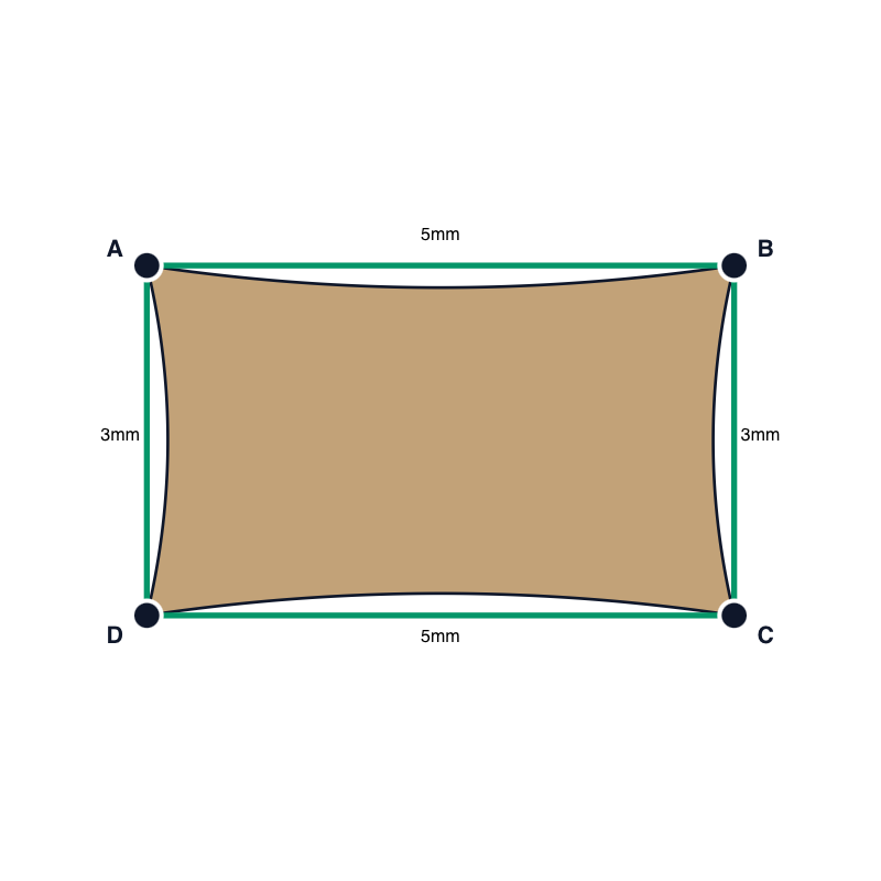 Custom Shadetec 320 Shade Sail - Desert Sand - 4 Corner