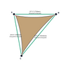 Custom Commercial 95 Shade Sail - Desert Sand - 3 Corner - Technical Drawing