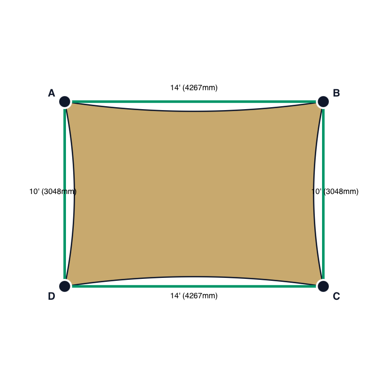 Custom Monotec 370 Shade Sail - Karloo Sand - 4 Corner