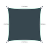 Custom ExtraBlock 330 Shade Sail - Charcoal - 4 Corner - Technical Drawing