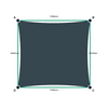 Custom ExtraBlock 330 Shade Sail - Charcoal - 4 Corner - Technical Drawing