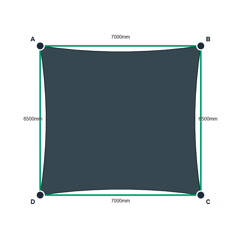 Custom ExtraBlock 330 Shade Sail - Charcoal - 4 Corner