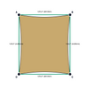 Custom Monotec 370 Shade Sail - Karloo Sand - 4 Corner - Technical Drawing
