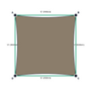 Custom Commercial 95 Shade Sail - Driftwood - 4 Corner - Technical Drawing