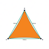 Custom Monotec 370 Shade Sail - Sherbet Orange - 3 Corner - Technical Drawing