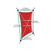 Custom Monotec 370 Shade Sail - Candy Red - 4 Corner - Technical Drawing