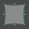 Custom Monotec 370 Shade Sail - Graphite Grey - 4 Corner - Technical Drawing