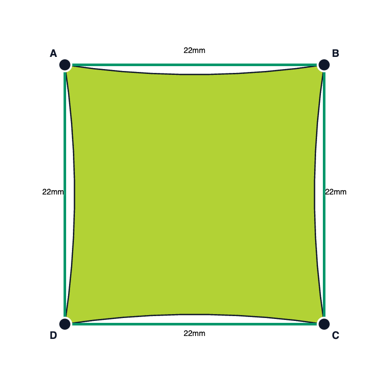 Custom Monotec 370 Shade Sail - Lime Fizz - 4 Corner