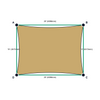 Custom Monotec 370 Shade Sail - Karloo Sand - 4 Corner - Technical Drawing