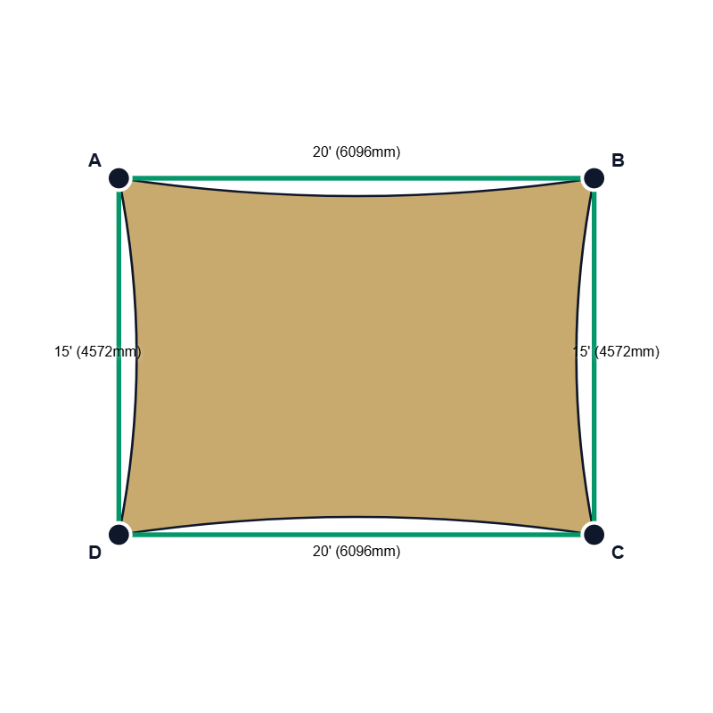 Custom Monotec 370 Shade Sail - Karloo Sand - 4 Corner