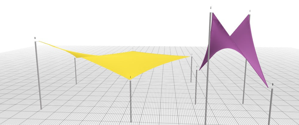 Modular Custom Shade Sails Designer - Custom Design Ref: M_MK1HKQ