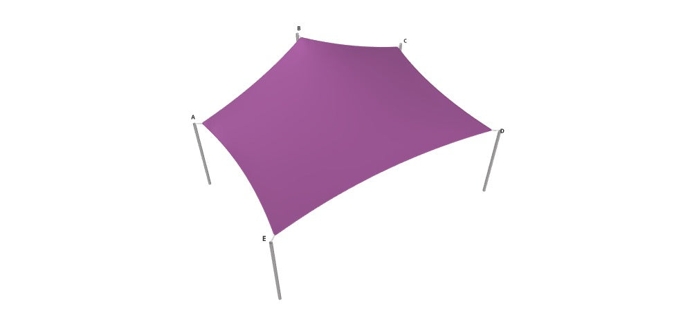 Modular Custom Shade Sails Designer - Custom Design Ref: M_OVMA48