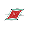 Custom Monotec 370 Shade Sail - Candy Red - 4 Corner - Technical Drawing
