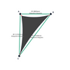 Custom Shadetec 320 Shade Sail - Charcoal Grey - 3 Corner - Technical Drawing
