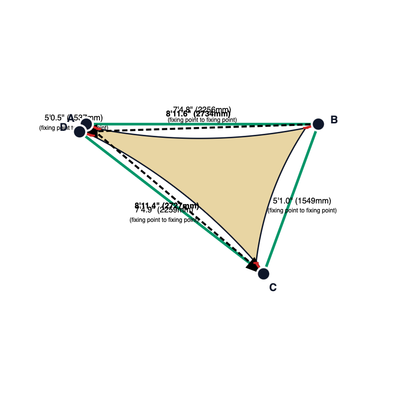 Custom Monotec 370 Shade Sail - Chino Cream - 4 Corner