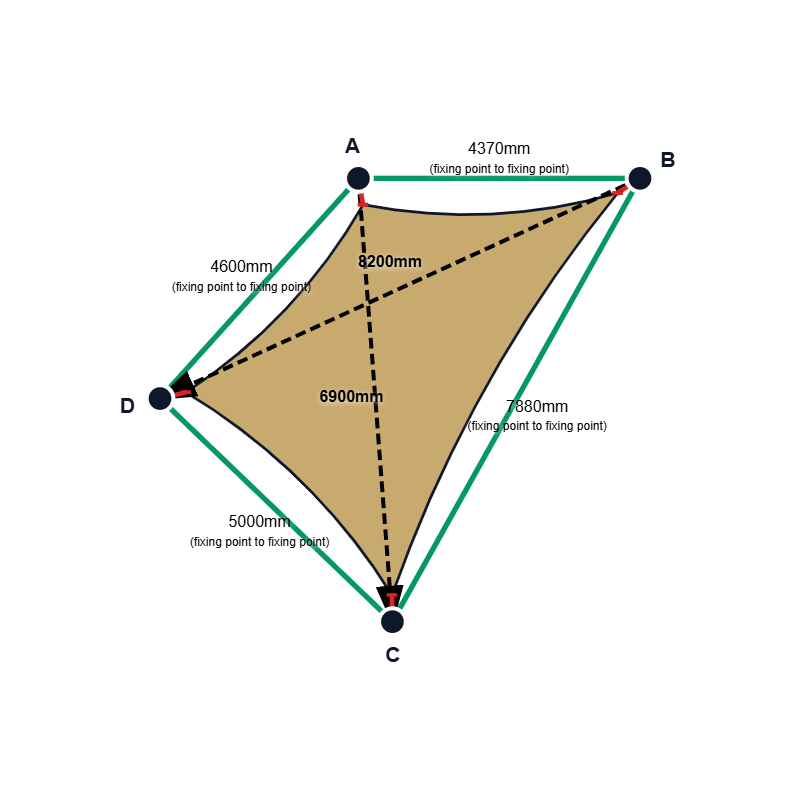 Custom Monotec 370 Shade Sail - Karloo Sand - 4 Corner
