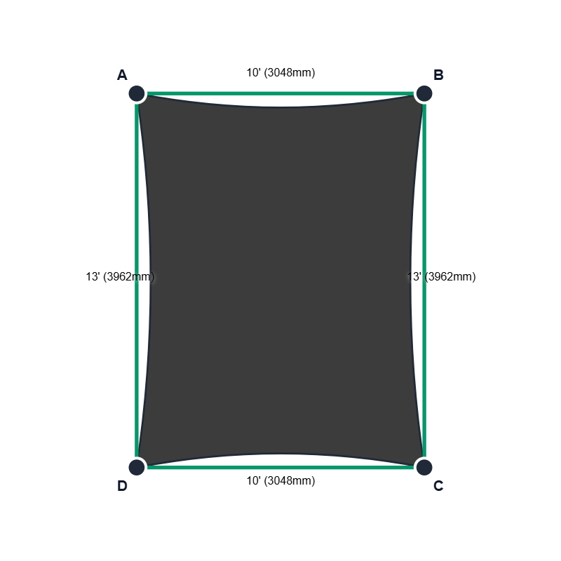Custom Monotec 370 Shade Sail - Graphite Grey - 4 Corner