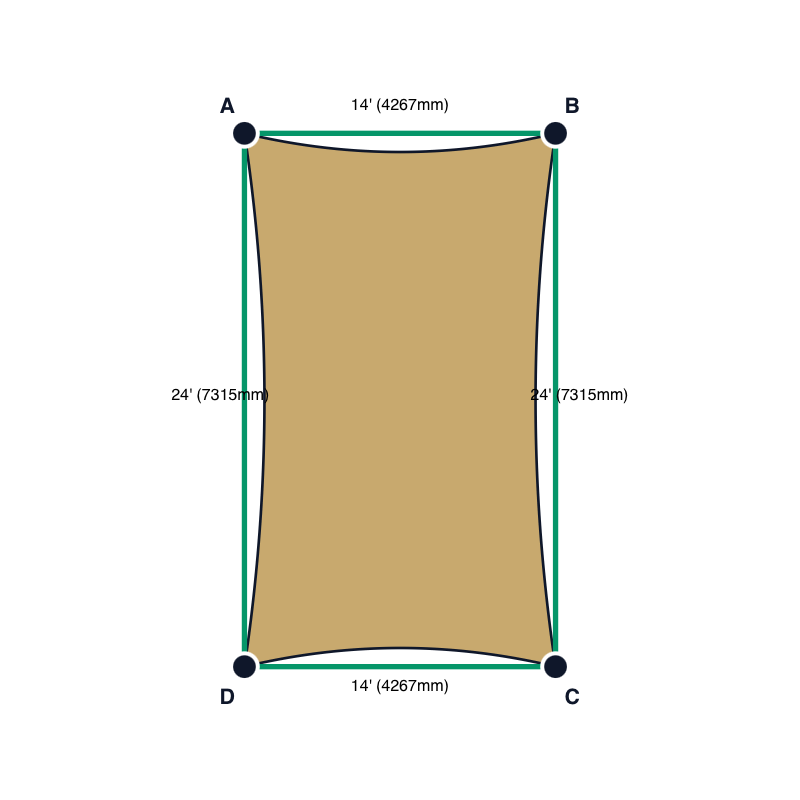 Custom Monotec 370 Shade Sail - Karloo Sand - 4 Corner