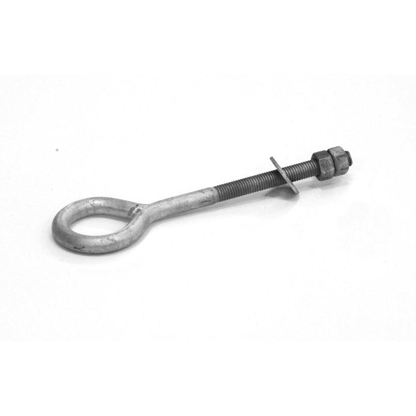Galvanized eyebolt with double nuts and washer for Shade Sail mounting.
