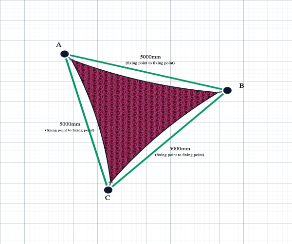 Custom Monotec 370 Shade Sail - Bubblegum Pink - 3 Corner