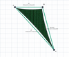 Custom Monotec 370 Shade Sail - Koonunga Green - 3 Corner - Technical Drawing