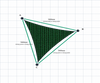 Custom Monotec 370 Shade Sail - Koonunga Green - 3 Corner - Technical Drawing