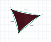 Custom Monotec 370 Shade Sail - Abaroo Red - 3 Corner - Technical Drawing