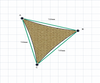 Custom Shadetec 320 Shade Sail - Desert Sand - 3 Corner - Technical Drawing