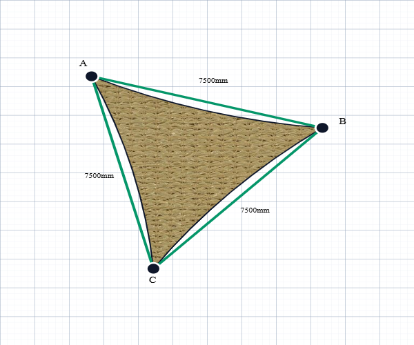 Custom Shadetec 320 Shade Sail - Desert Sand - 3 Corner