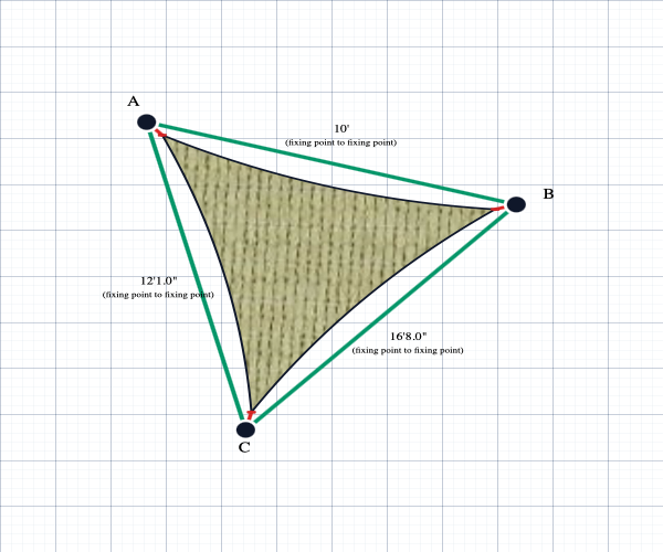 Custom ExtraBlock 330 Shade Sail - Beige - 3 Corner