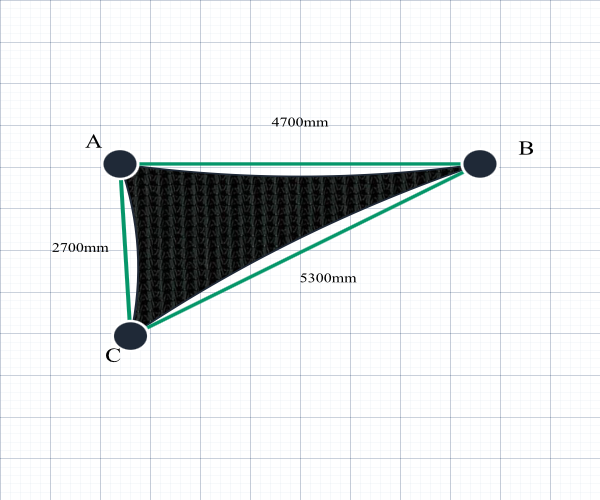 Custom Monotec 370 Shade Sail - Domino Black - 3 Corner