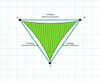 Custom Monotec 370 Shade Sail - Lime Fizz - 3 Corner - Technical Drawing
