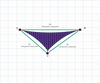 Custom Monotec 370 Shade Sail - Jazzberry Purple - 3 Corner - Technical Drawing