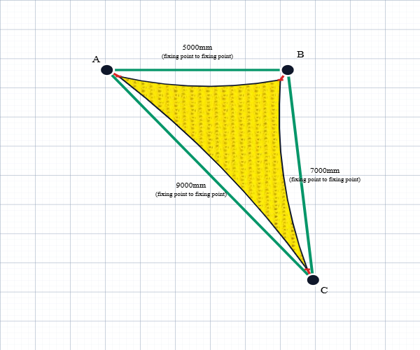 Custom Monotec 370 Shade Sail - Mellow Haze Yellow - 3 Corner