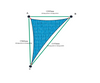 Custom Commercial 95 Shade Sail - Bluebird - 3 Corner - Technical Drawing