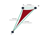 Custom Monotec 370 Shade Sail - Candy Red - 3 Corner - Technical Drawing