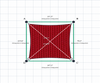 Custom Monotec 370 Shade Sail - Candy Red - 4 Corner - Technical Drawing
