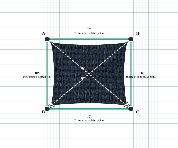 Custom ExtraBlock 330 Shade Sail - Navy - 4 Corner