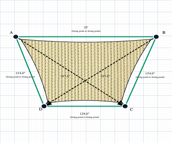 Custom Monotec 370 Shade Sail - Karloo Sand - 4 Corner